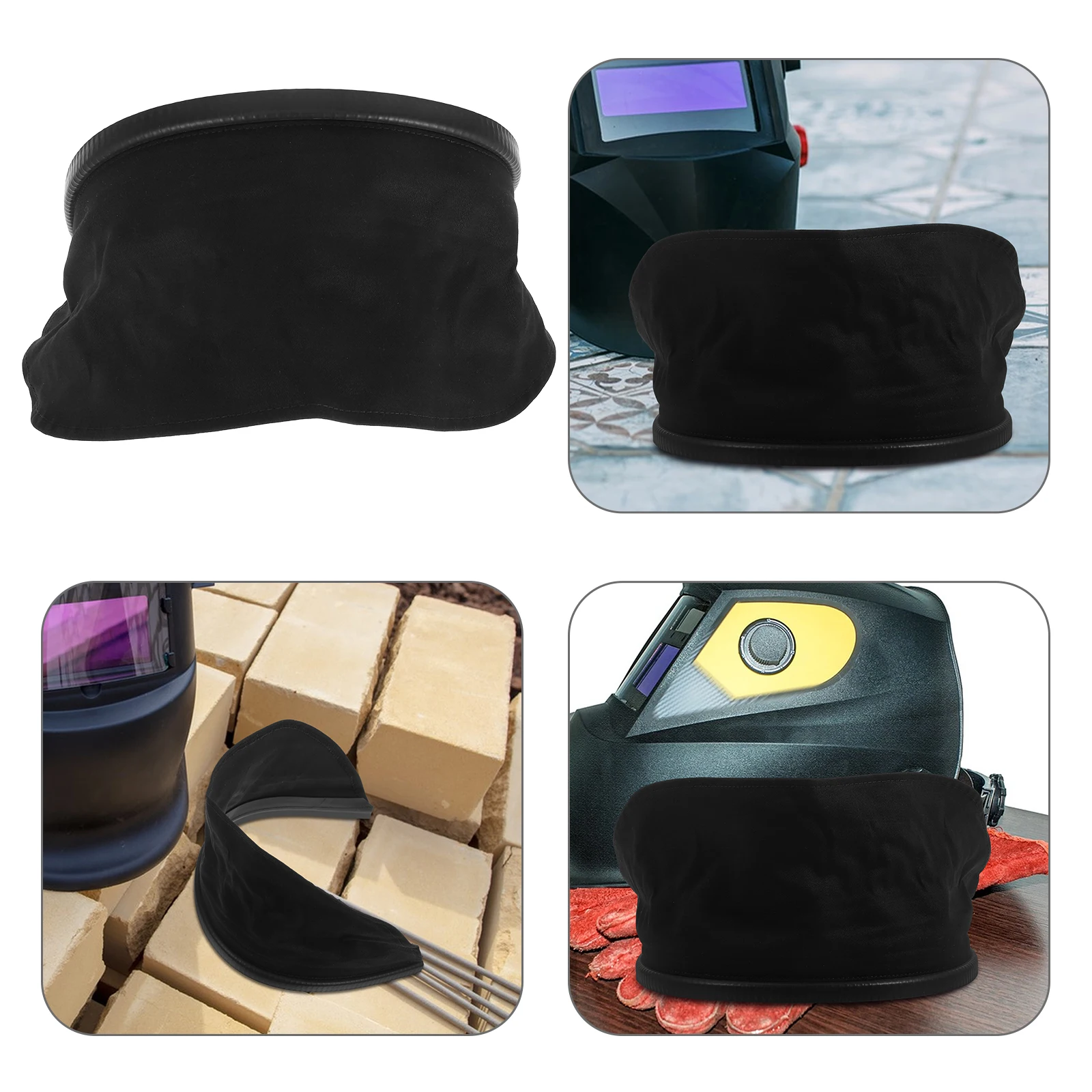 

Welding Neck Protection Hood PU Adjustable Bib Cover Fire Splash Resistant Detachable Neck Guard Compatible Welding
