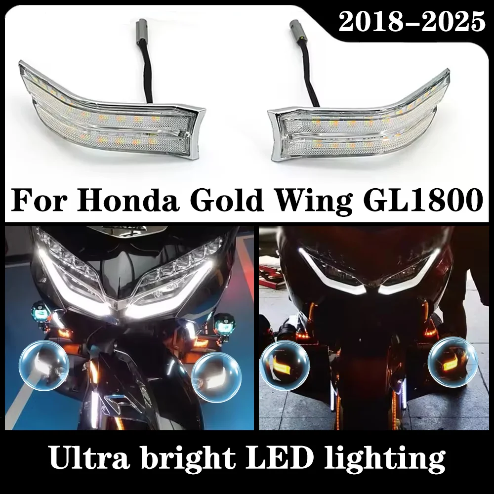 

NEW Motorcycle Fog Light Side Auxiliary LED Turn Signals Decorative Cowl Light For Honda GOLD WING GL1800 GL 1800 2018-2025