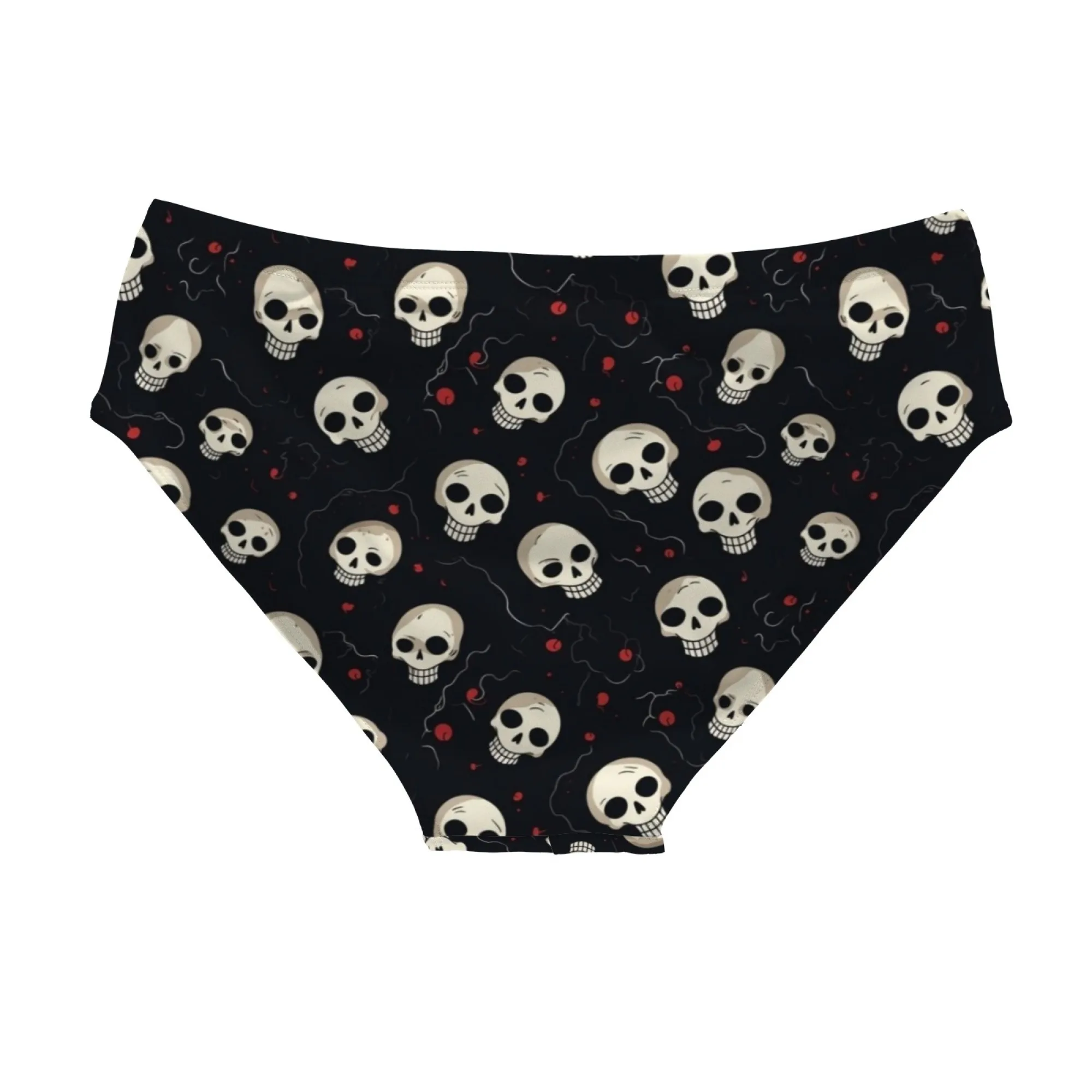 Cute Little Cartoon Skull Print Men's Swimming Trunks Comfortable Lightweight Swimwear Beach Surfing Shorts Briefs Sexy Bikini