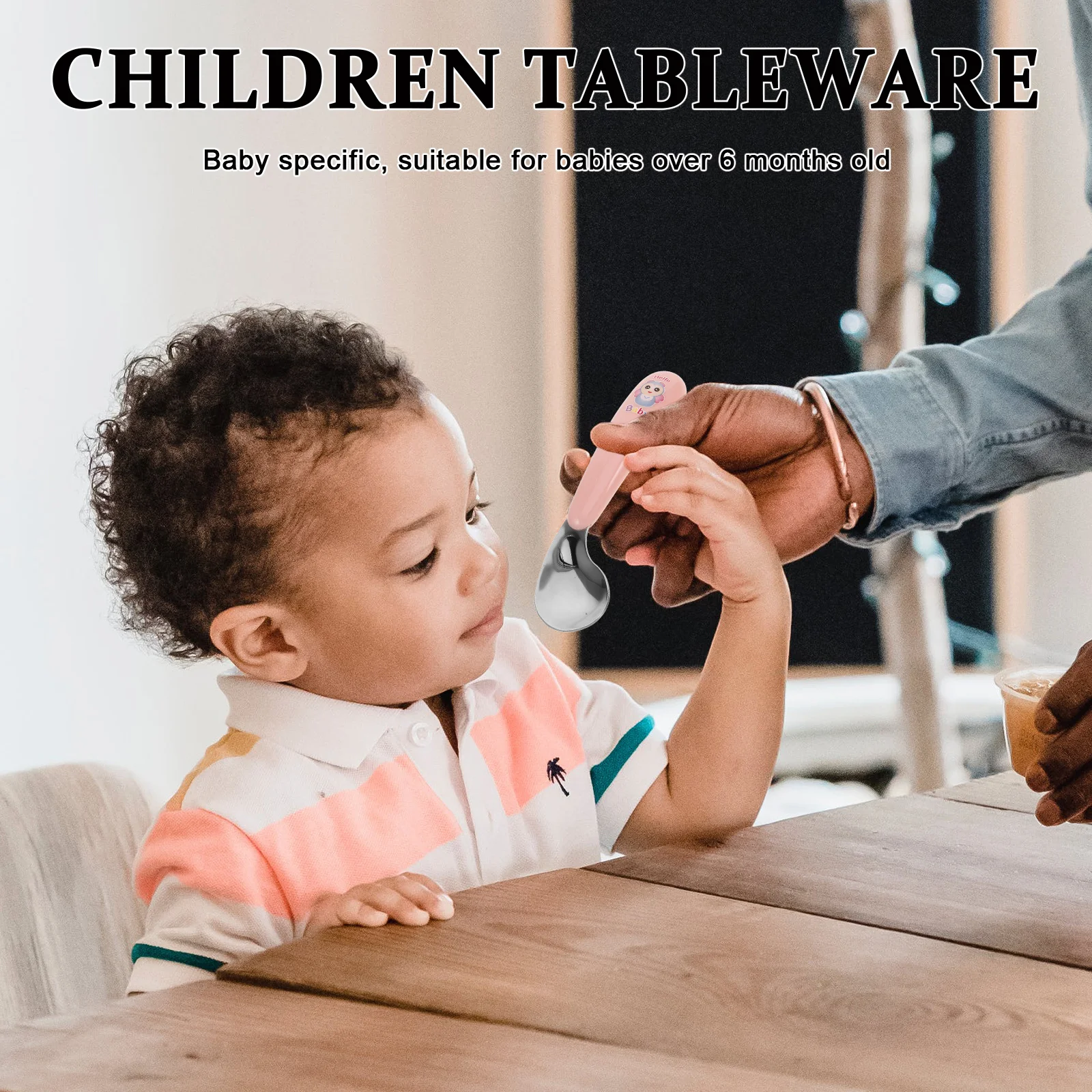 

1Pair Toddler Spoon Fork Set Creative Curved Baby Utensils Feeding Essentials Travel Silverware Lunch Box Toddler Dinnerware