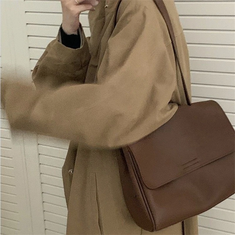 сумка женская New In Shoulder Bag Women's Bag 2024 Trend Students Bags For Ladies Free Shipping Winter Brown Khaki Bolsas Mujer