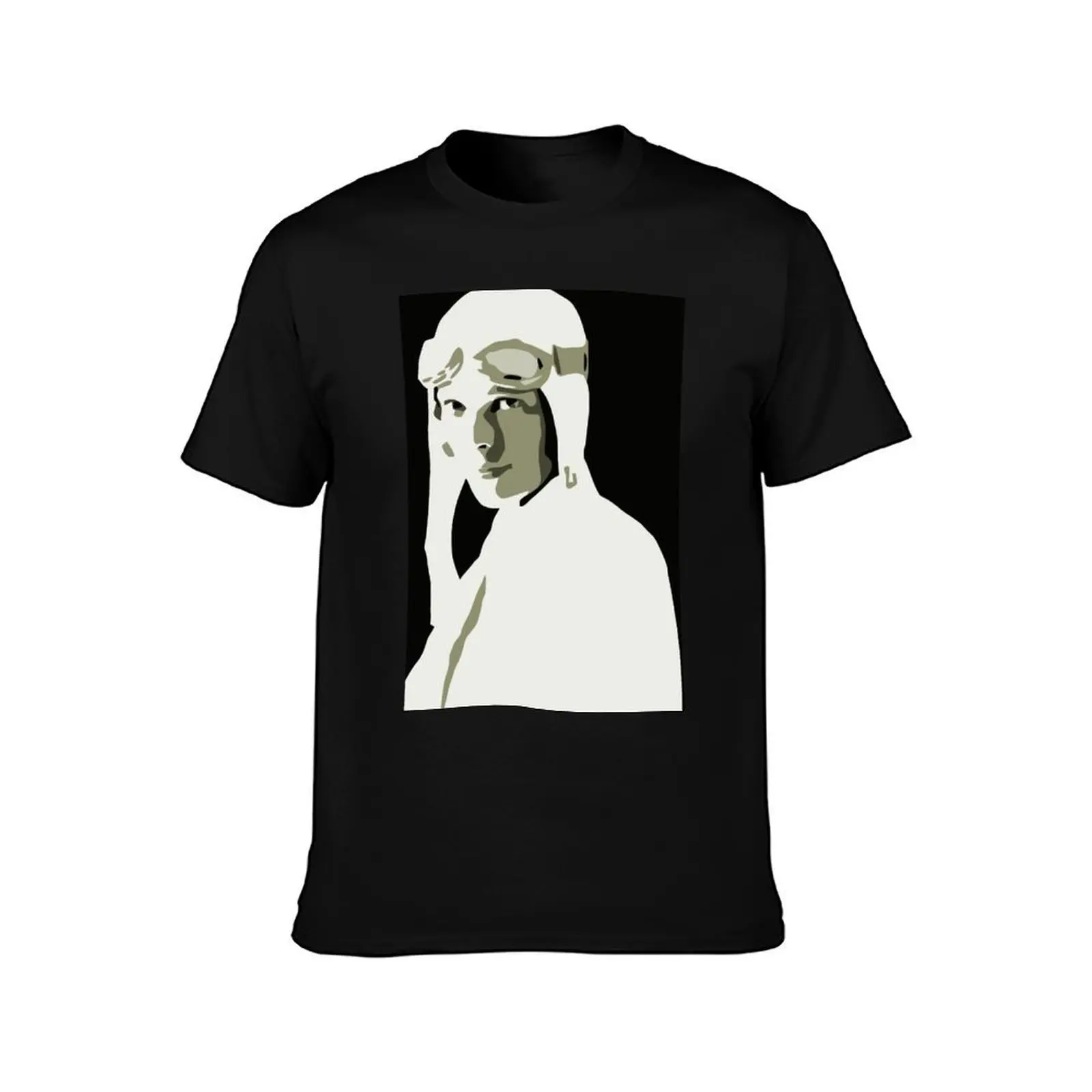 Amelia Earhart grayscale vector art T-Shirt man t shirt summer T-Shirt