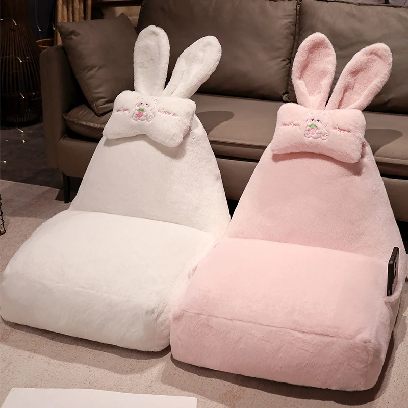 2024 Easter Cute Bunny Rabbit Animal Beanbag Chair Sofa Soft and Comfortable Sleeping Cushion Floor Sofa Cushion Home Decoration