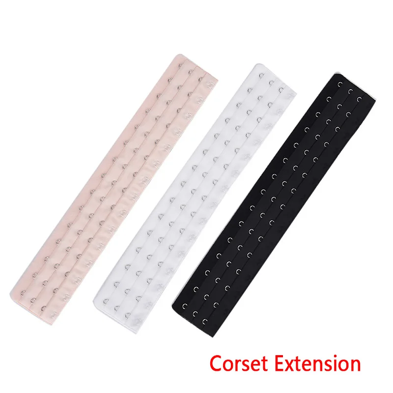 Extension de corset pour femme, 3 rangées, 15 fermoirs, bouton central, vêtements de batterie, rallonge de soutien-gorge, crochet, accessoires de sous-vêtements