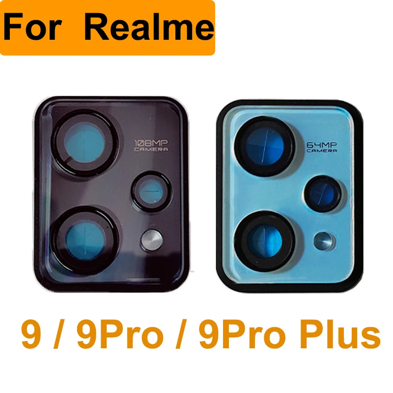 For Realme 9 9Pro+ 9 Pro Plus 4G 5G Back Camera Lens Glass Cover Rear Camera Lens Glass Frame Holder Parts