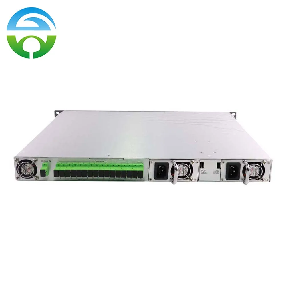 CATV Optical Amplifier with Dual Power Supply, 1550nm, 16x16dBm, SC/APC, WDM, EDFA