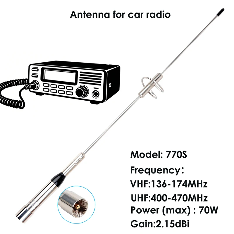 

NL-770S Dual Band VHF UHF 144/430MHz High Gain Mobile Radio Antenna for Car Truck Vehicle Ham Radio Station For Yaesu ICOM