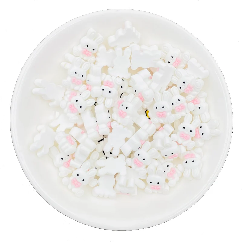 20Pcs New Cute Mini Kawaii Cartoon Rabbit Flat Back Resin Scrapbook Diy Earwear Hairpin Jewelry Craft Decoration Accessories A81