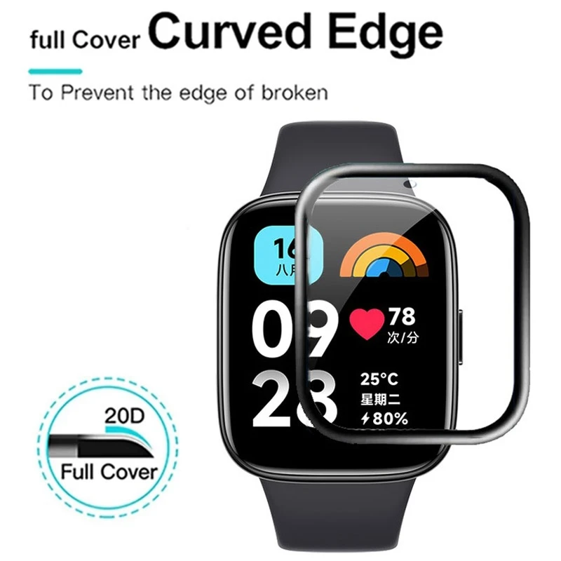 100% New 3D Curved Tempered Glass For Redmi Watch 3 Lite Smart Watch Screen Protector Redmi Watch 2/2 Lite 3/3Lite Protector