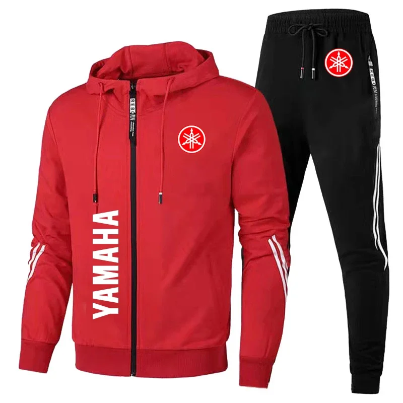 

YAMAHA Men's Tracksuit Jacket Yamaha Logo Hoodie Suit 2 Piece Sweatshirt&Pant Men Sportswear Sets Yamaha Men's Clothing Coats