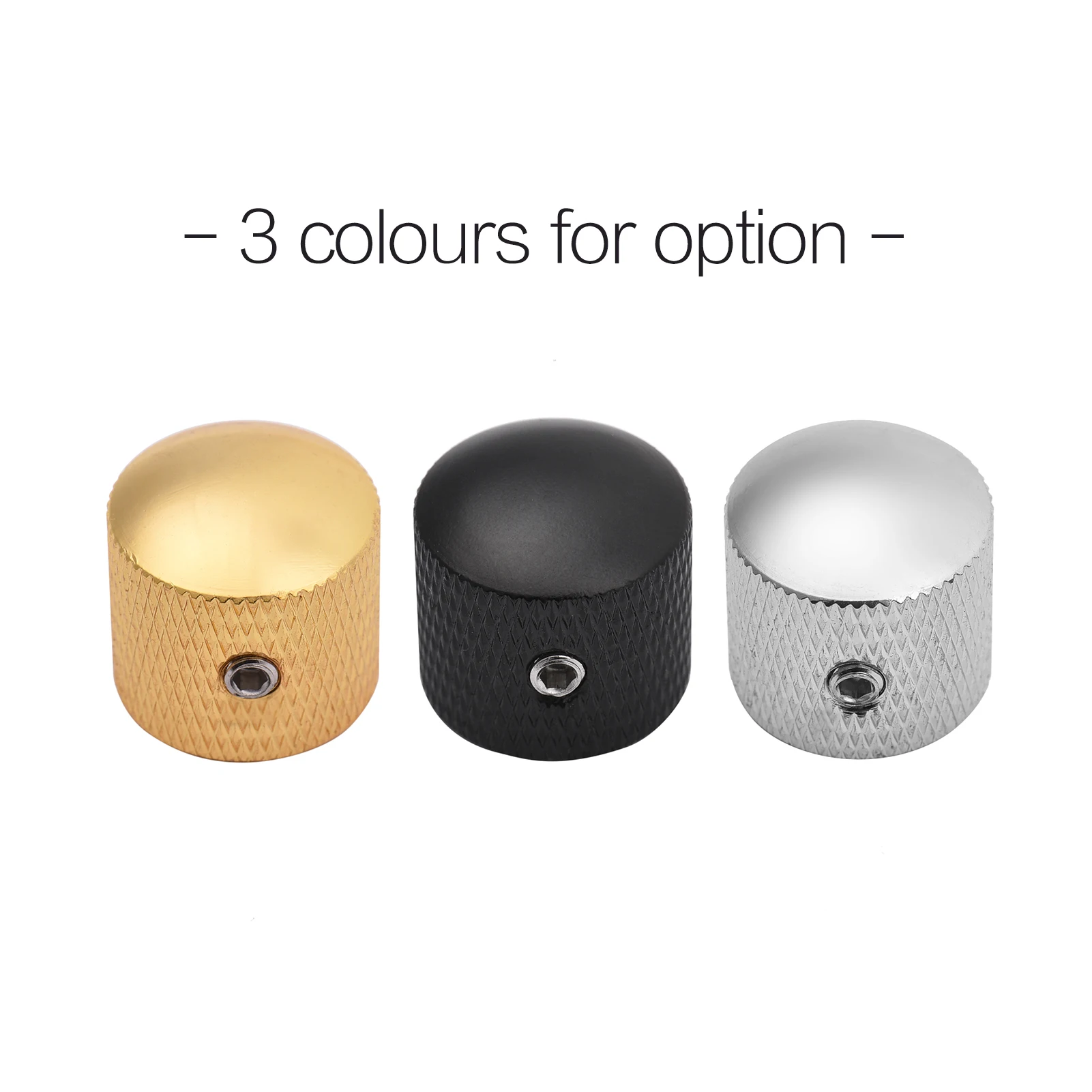 Dome Knob Set Metal Volume Tone Control Knob Dome Knob Set with Inner Hexagon Spanner for Electric Guitar Bass Volume Knob