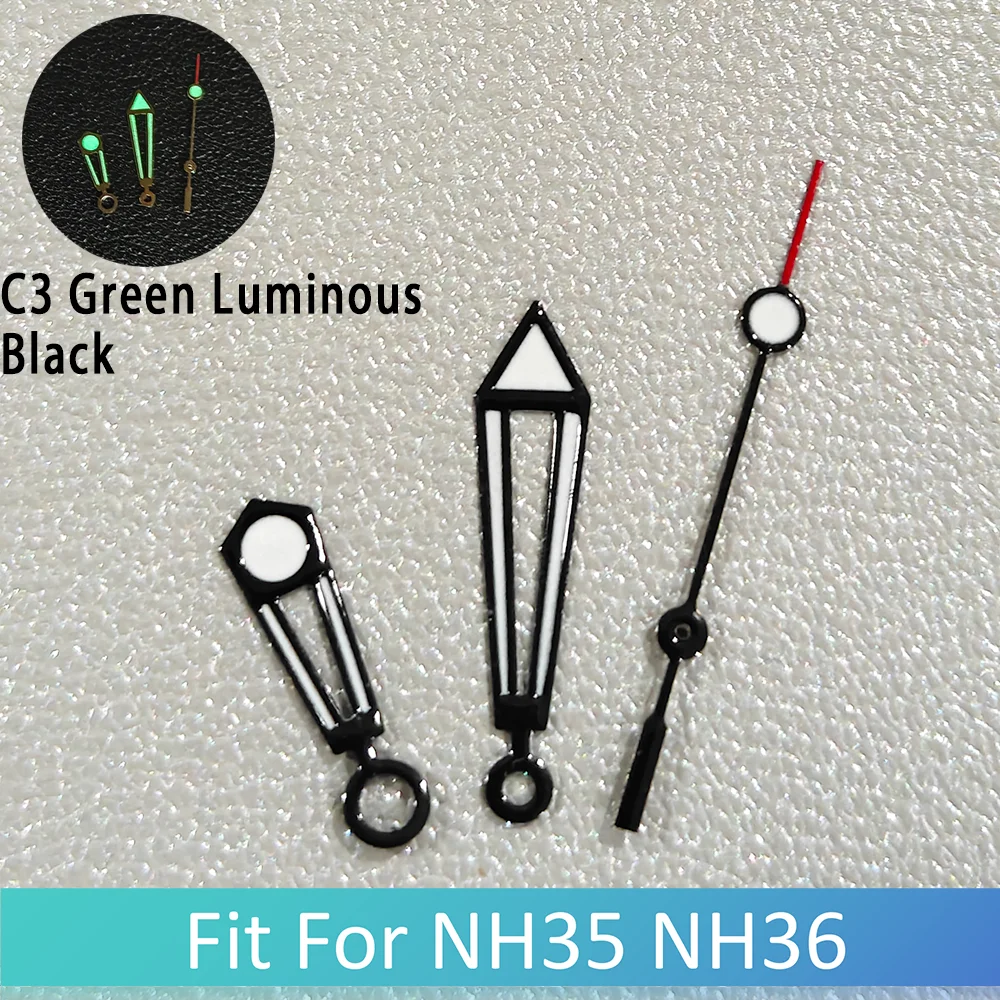 NH35 時計の針 C3 グリーン発光多色自動機械式ムーブメント時計部品ポインター/針アクセサリー