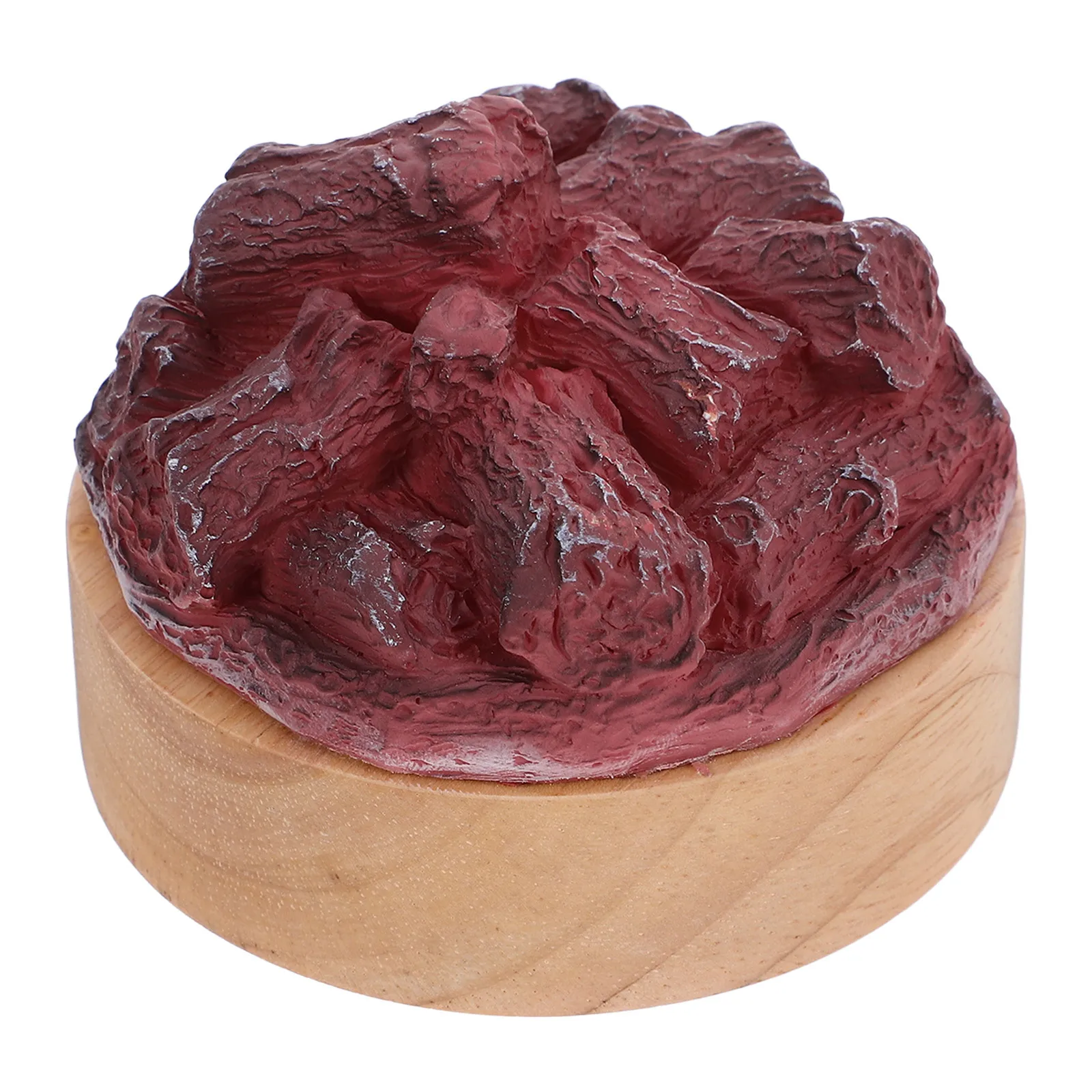 ضوء ليلي من الخشب الصناعي الواقعي من الراتنج، حجم صغير، ضوء لطيف محمول يعمل للسفر في غرفة النوم