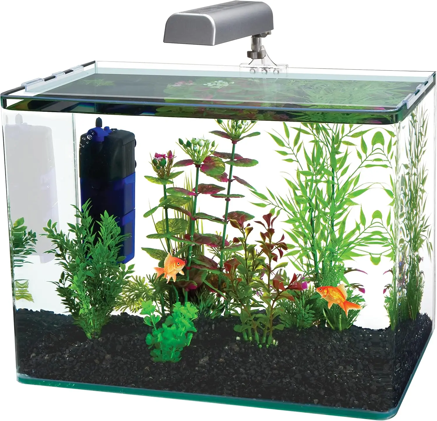 Desktop Nano Aquarium Kit – Includes LED Light, Internal Filter, and Mat – Perfect for Shrimp and Small Fish – 10 Gallon Tank