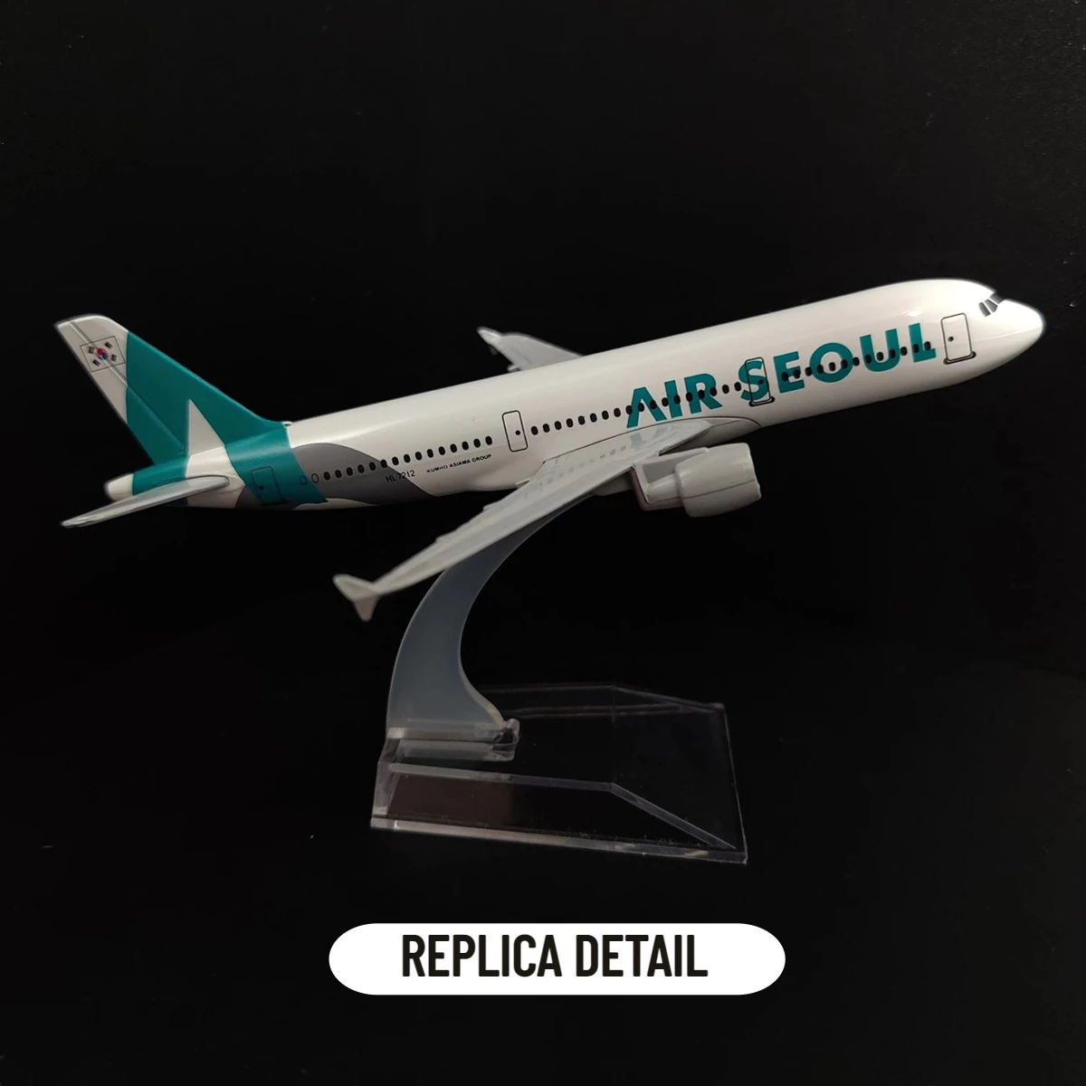 Scale 1:400 Metal Aircraft Model, Korea Seoul A320 Airplane Diecast Aeroplane Home Office Decor Mini Moto Toy for Children