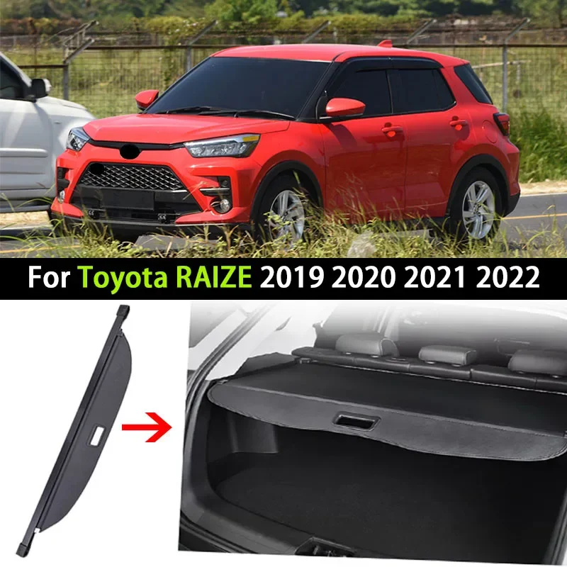 Car Trunk Cargo Cover For Toyota RAIZE 2019 2020 2021 2022 Luggage Tray Storage Security Shield Curtain Partition Mat Accessorie