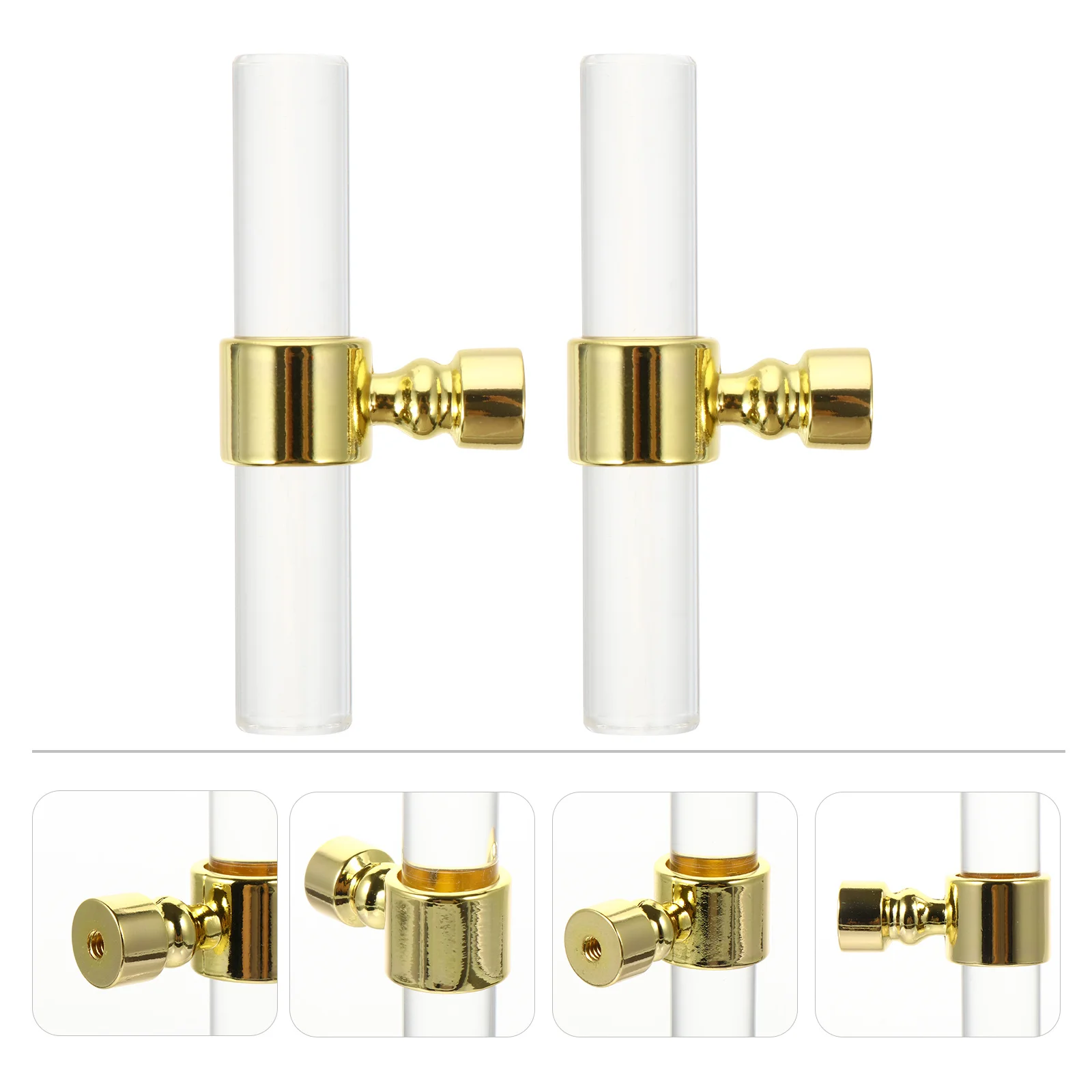 

2Pcs Durable Acrylic Cabinet Knobs Clear Drawer Pulls Round Zinc Alloy Base Door Handles for Furniture Wardrobe