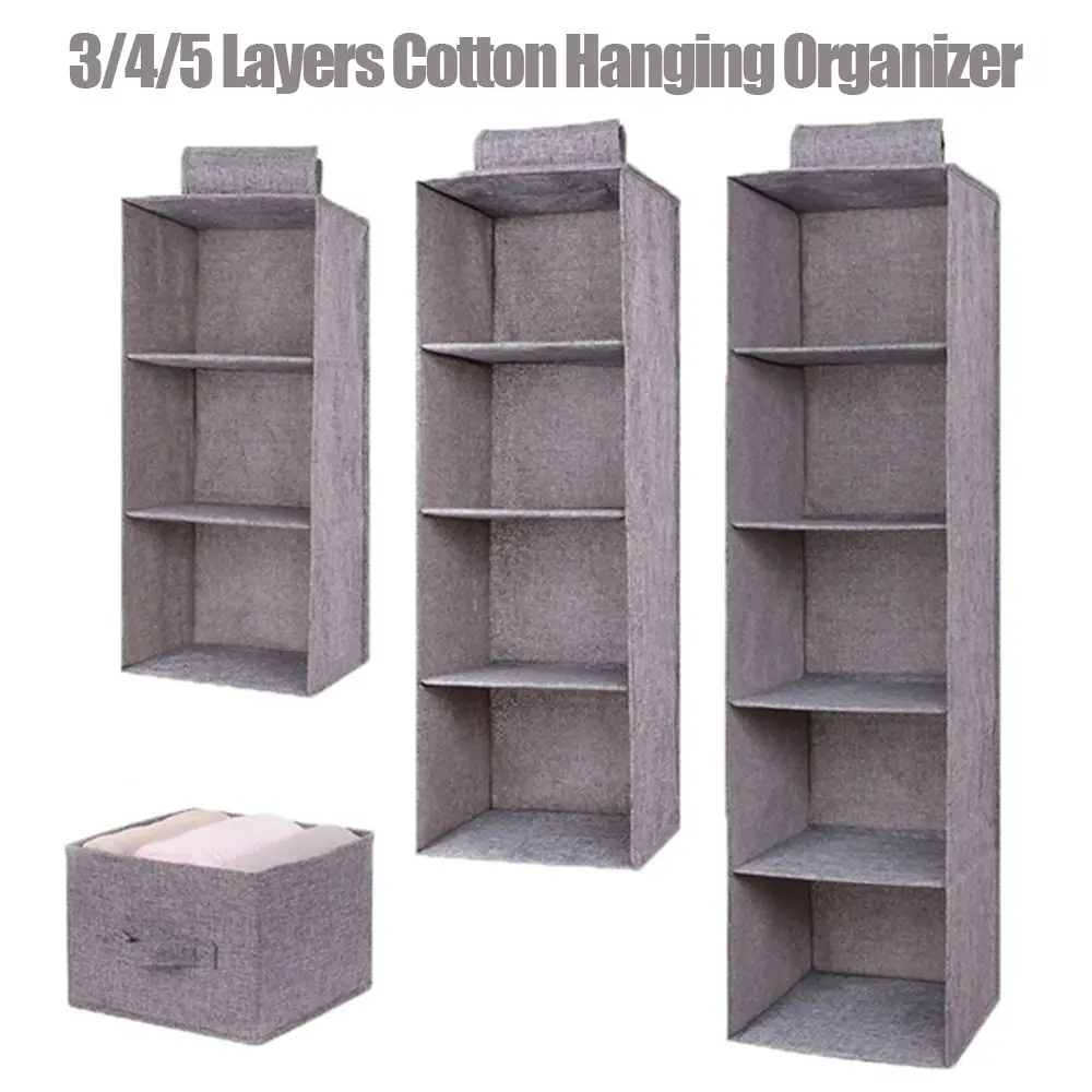 3/4/5 Layers Wardrobe Hanging Storage Bag Interlayer Drawer Type Clothes Hangers Organizer Hanging Closet Organizer