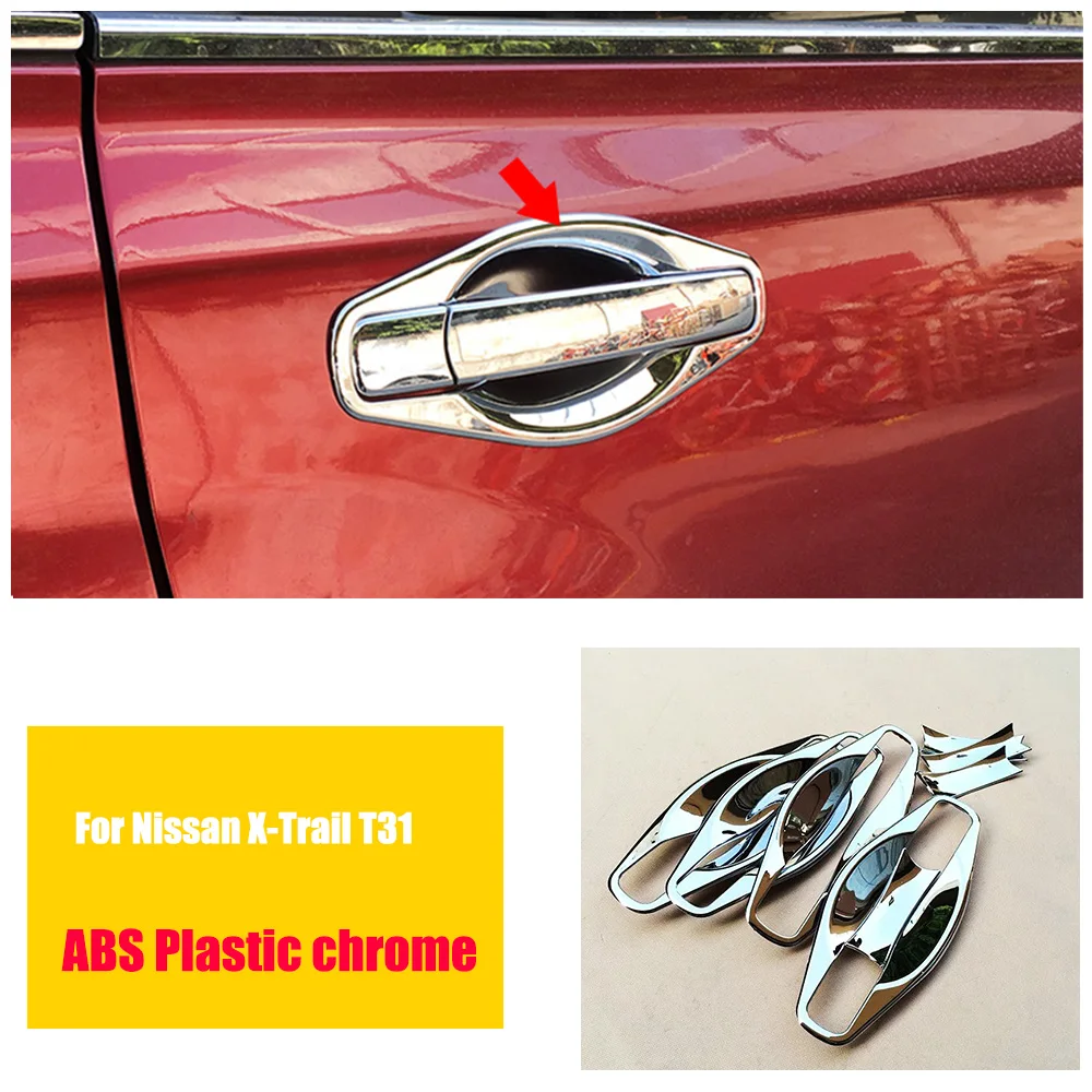 

Fit For Nissan X-TRAIL XTRAIL T31 Bezel 2008 2009 2010 2011 2012 2013 Chrome Cup Insert Door Handle Bowl Cover Trim Garnish