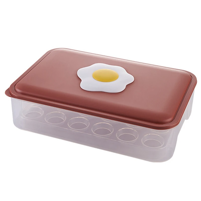 Clear Covered Egg Holders for Refrigerator Holder Tray Storage Box Dispenser Eggs Containers 24 Grids Jujube