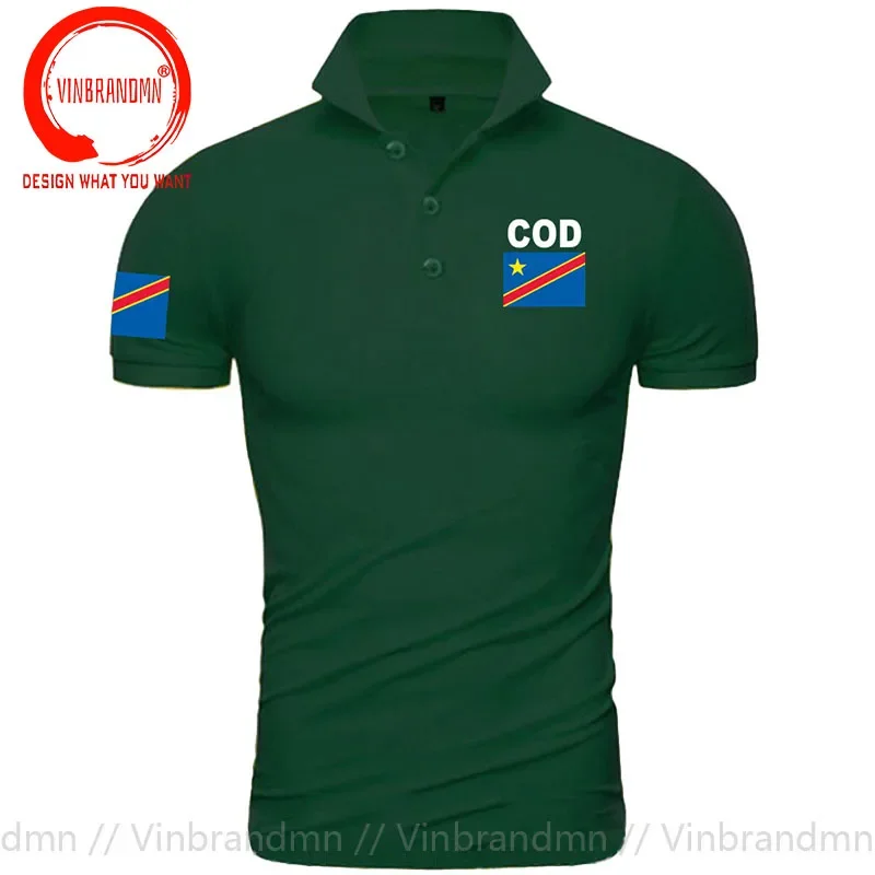 DR Congo Polo Shirts Men Luxury Brand printed for Country Cotton Nation COD DRC DROC Congo-Kinsha Congolese Polo Shirt for Man