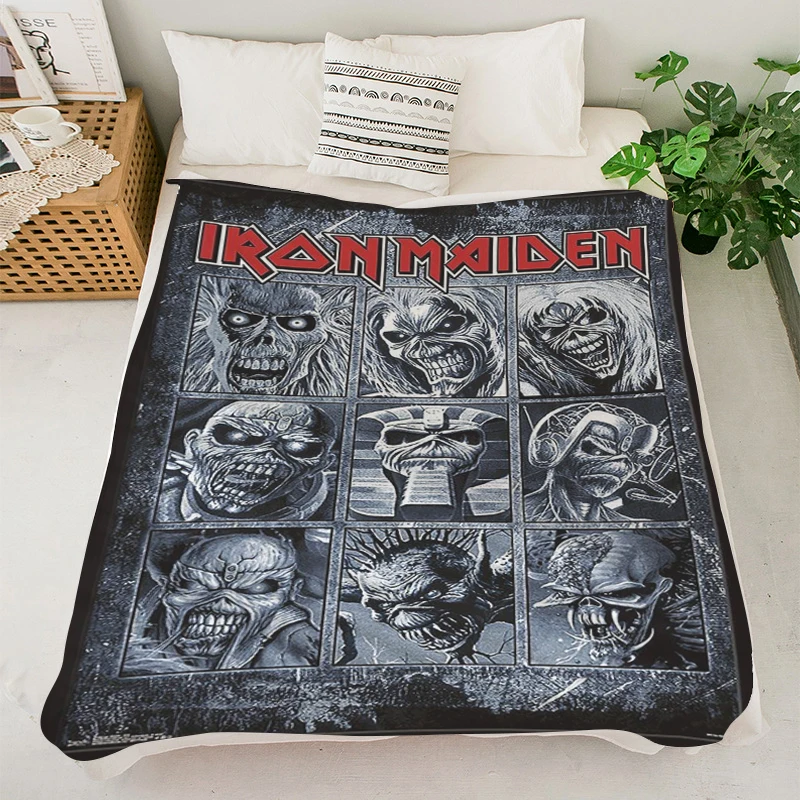 Sofa Winter Fluffy Soft Blankets S-Heavy Metal Band Iron Maidens King Blanket Microfiber Bedding Warm Knee Fleece Custom Blanket