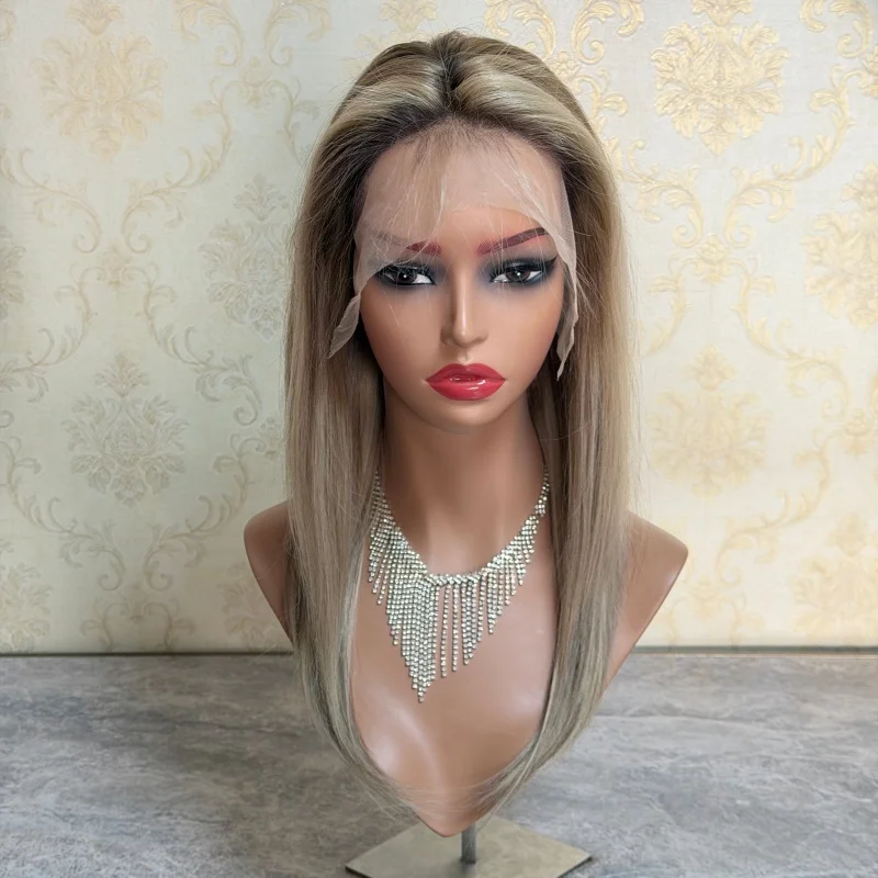 

В наличии 16 дюймов Пепельно-русый 13x4 HD Парик из натуральных волос на кружеве спереди 200% Прямые парики из натуральных волос Цветные предварительно выщипанные бразильские волосы