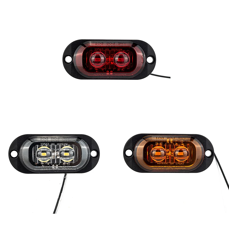 Enquêter de gabarit latéral à LED pour camion, remorque de voiture, réflecteur de marque DOT E8, lampe de dégagement pour camionnette, camion, automobile, bus, bateau, 12V, 24V