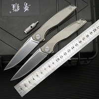 Storm Bear Tactical Knife D2 Blade Titanium Handle Flipper Outdoor Survival Camping Rescue Fishing Hunting Pocket New EDC Tool