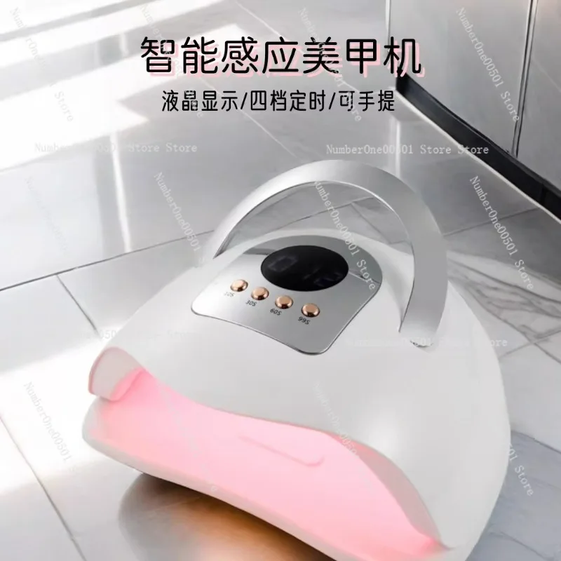 

Мощная светодиодная лампа для ногтей 380 Вт с красным светом, быстрая сушка гель-лака, 81 светодиод, с ручкой, для салона и домашнего использования