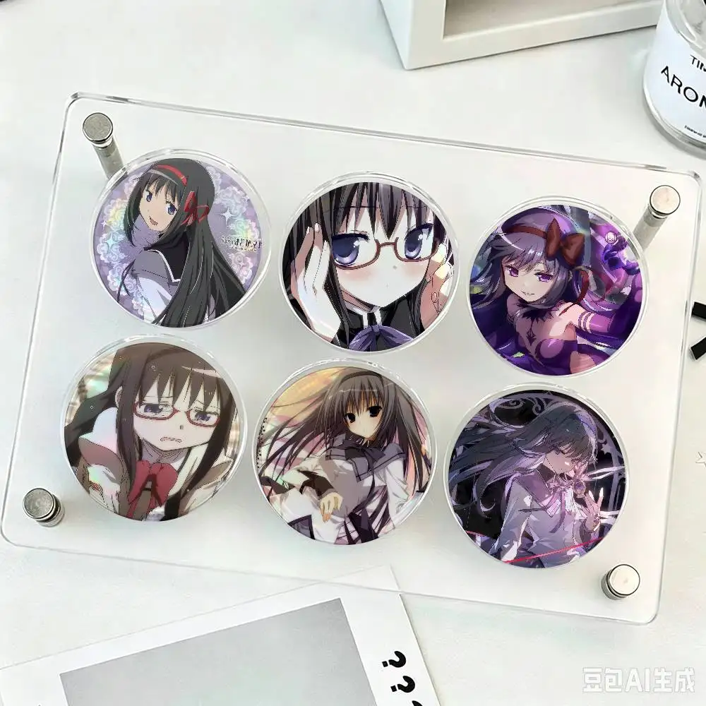 ANIME Akemi H-Homura   Creative Tinplate Soft Button Pins Animal Icon Brooch Lapel Backpack Badge Accessories Pin