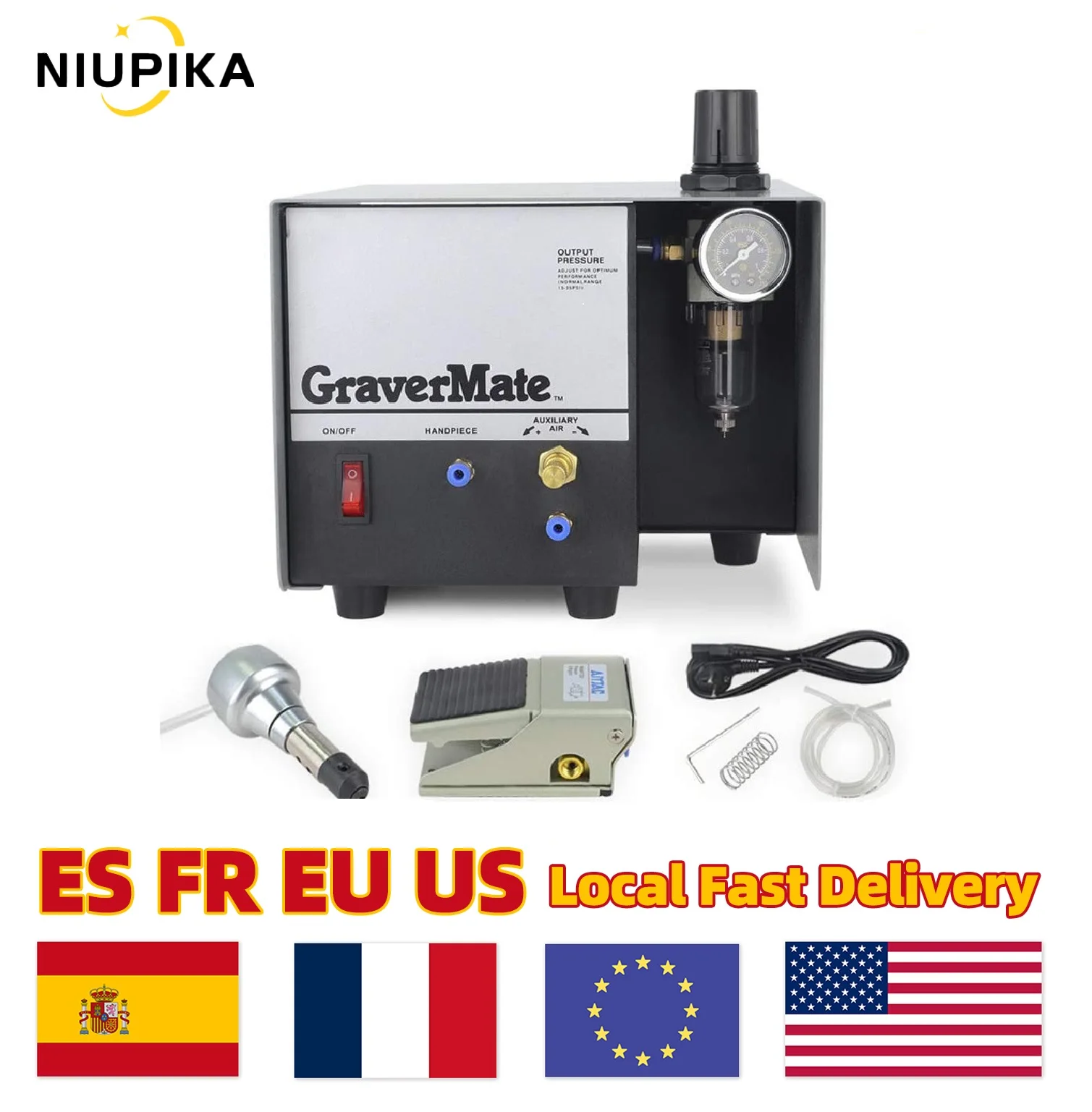 110V/220V Pneumatic Impact Engraving Machine GraverMate Jewelry Engraver Making Equipment Single Ended Jewerly Air Engraver