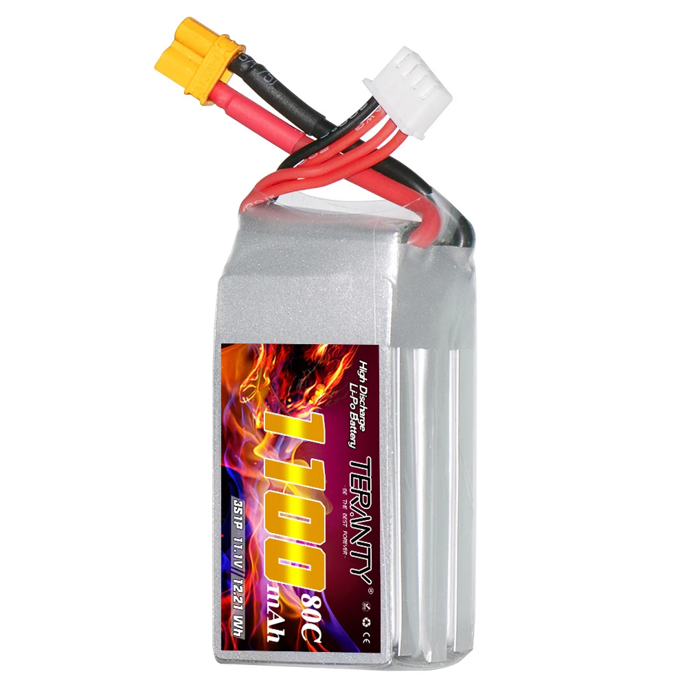 ترقية TERANTY 1100mAh 3S 11.1V 80C/160C نموذج طائرة معبر داخلي FPV ارتفاع معدل ارتفاع ضغط بطارية ليبو