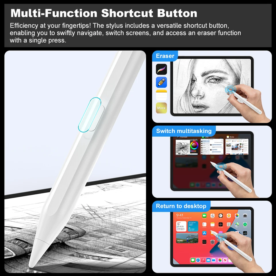 Apple Pencil 2 ワイヤレス充電 iPad 鉛筆パームリジェクション付き