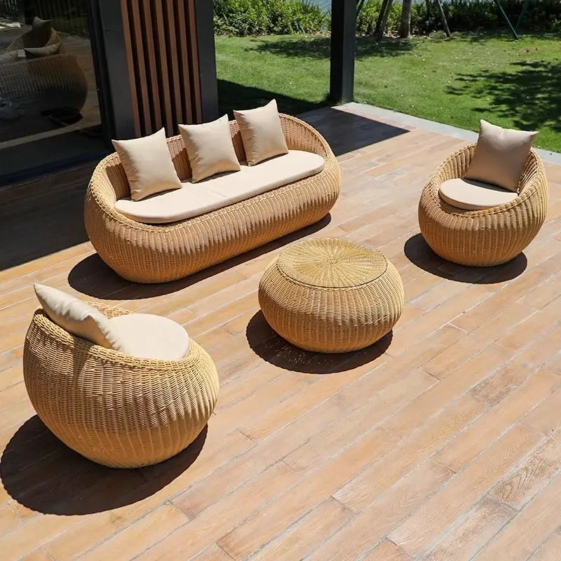 

Modern waterproof and UV-proof rattan outdoor garden sofa set