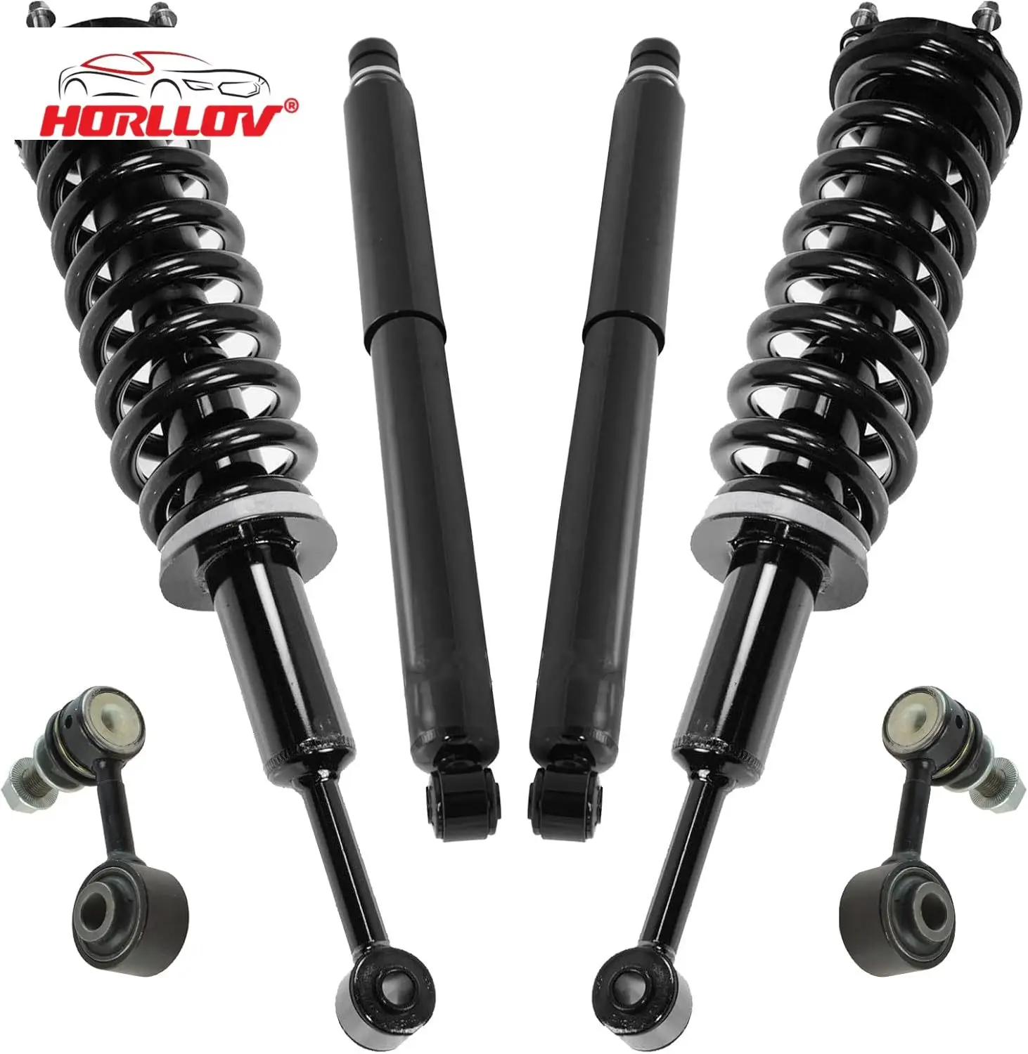 

6PCS Front and Rear Suspension Kit Complete Strut Coil Spring Assembly Shock Absorber Sway Bar Stabilizer Link for Toyota Tundra