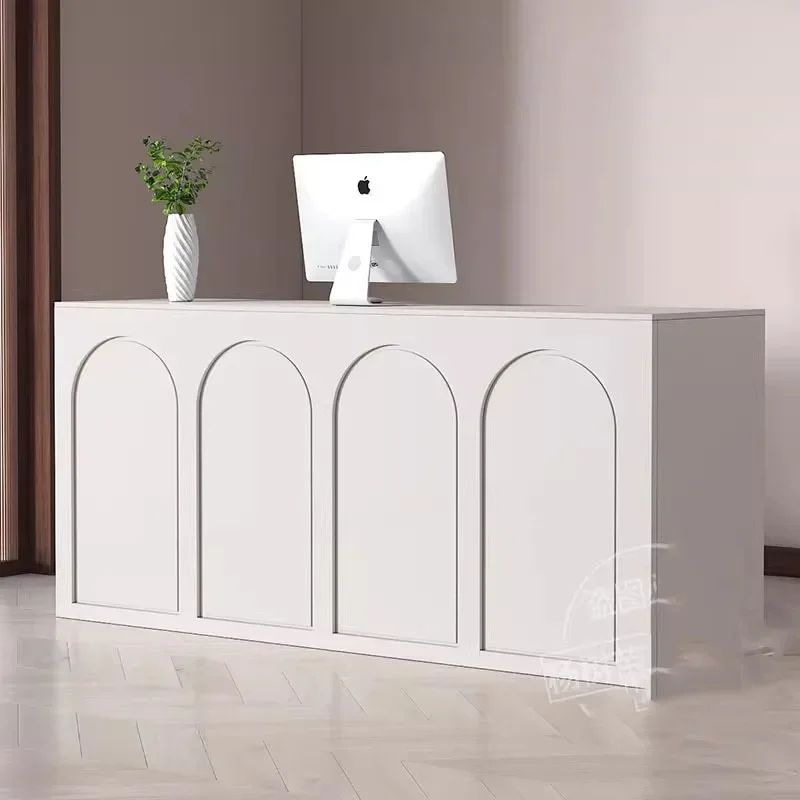 Mesa de recepção de armazenamento na moda moderna mesa de recepção de luxo display estético nordic escritório escrivaninha móveis comerciais