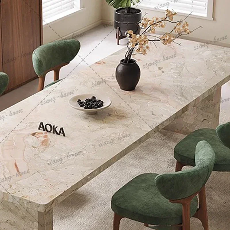 YJ Oval Distinctive Decorative Dining Table Refined Smooth Adjustable Polished Dining Table Tavolo Da Pranzo Kitchen Furniture