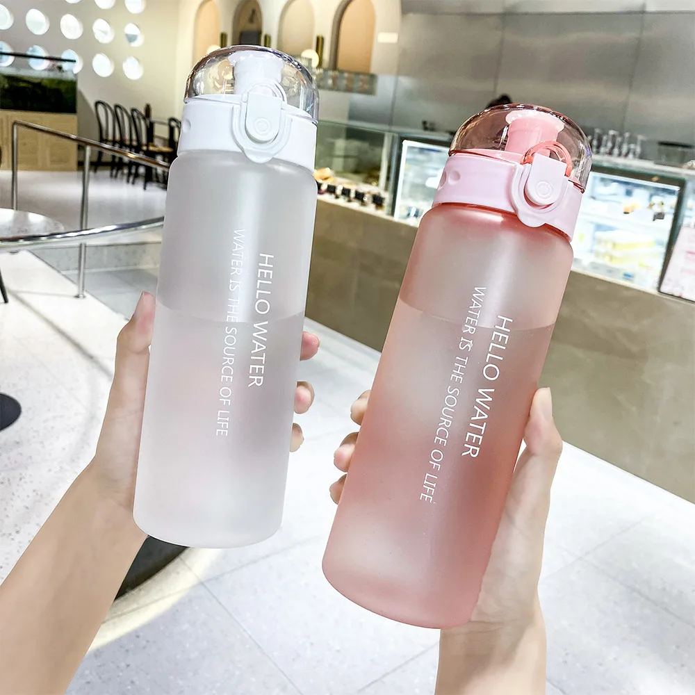 1pc 780ml Portable Plastic Water Bottle for Drinking Transparent Sport Tea Coffee Cup Kitchen Tools Kids Water Bottle for School