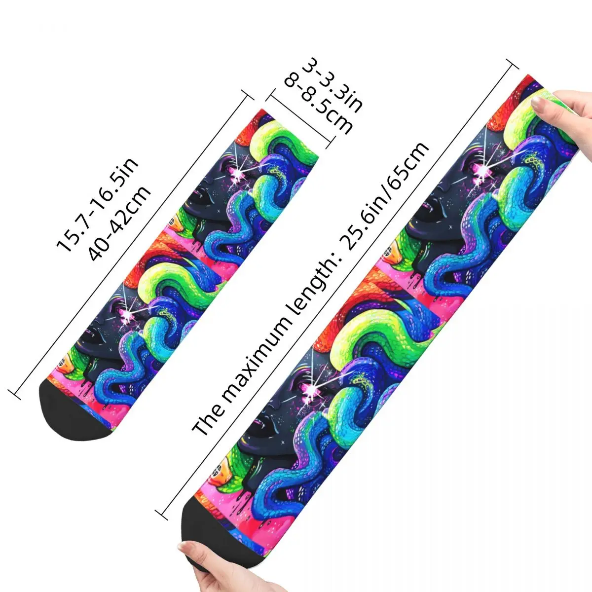 Happy Funny Men's Socks Rainbow Vintage Harajuku Medusa Mythology Street Style Novelty Crew Crazy Sock Gift Pattern Printed