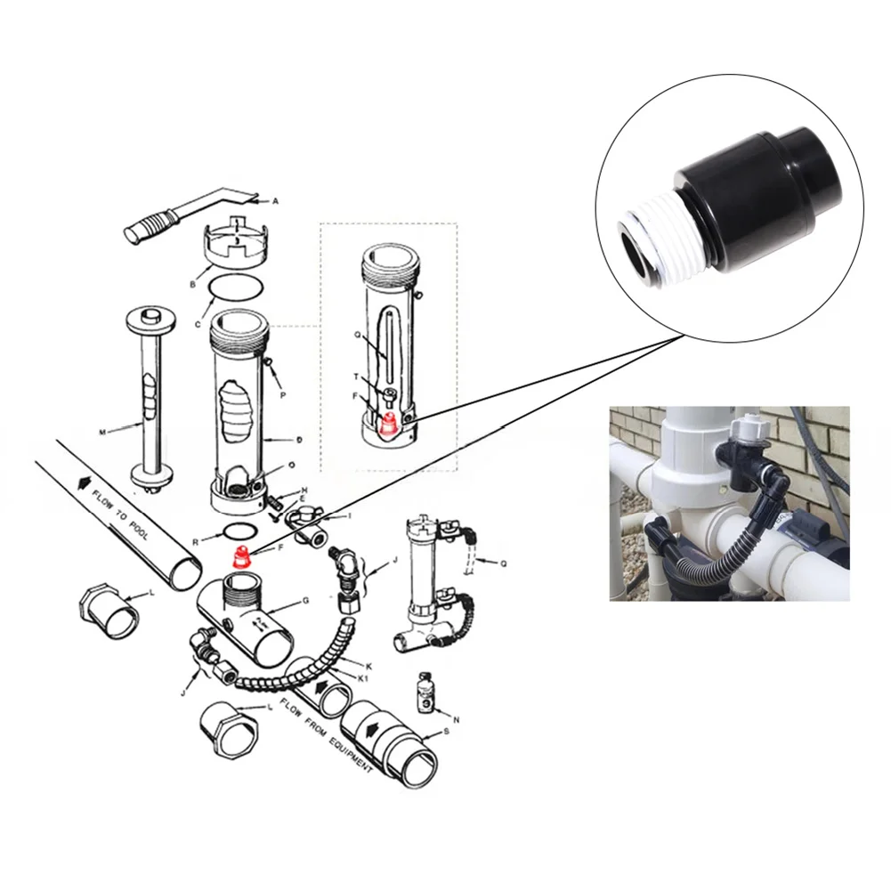 R172248 Check Valve For Model 320 Chlorinator One Way Backflow Preventer ABS Plastic for Pool Spa Equipment Parts