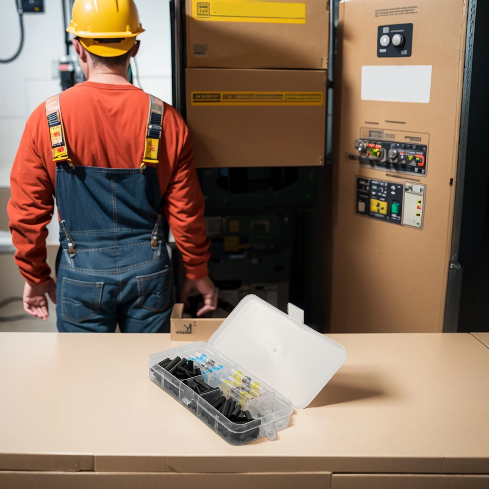 Como se muestra en la imagen, funda de sellado de soldadura, Terminal termorretráctil, impermeabilización avanzada, inspección de cables, alivio del estrés