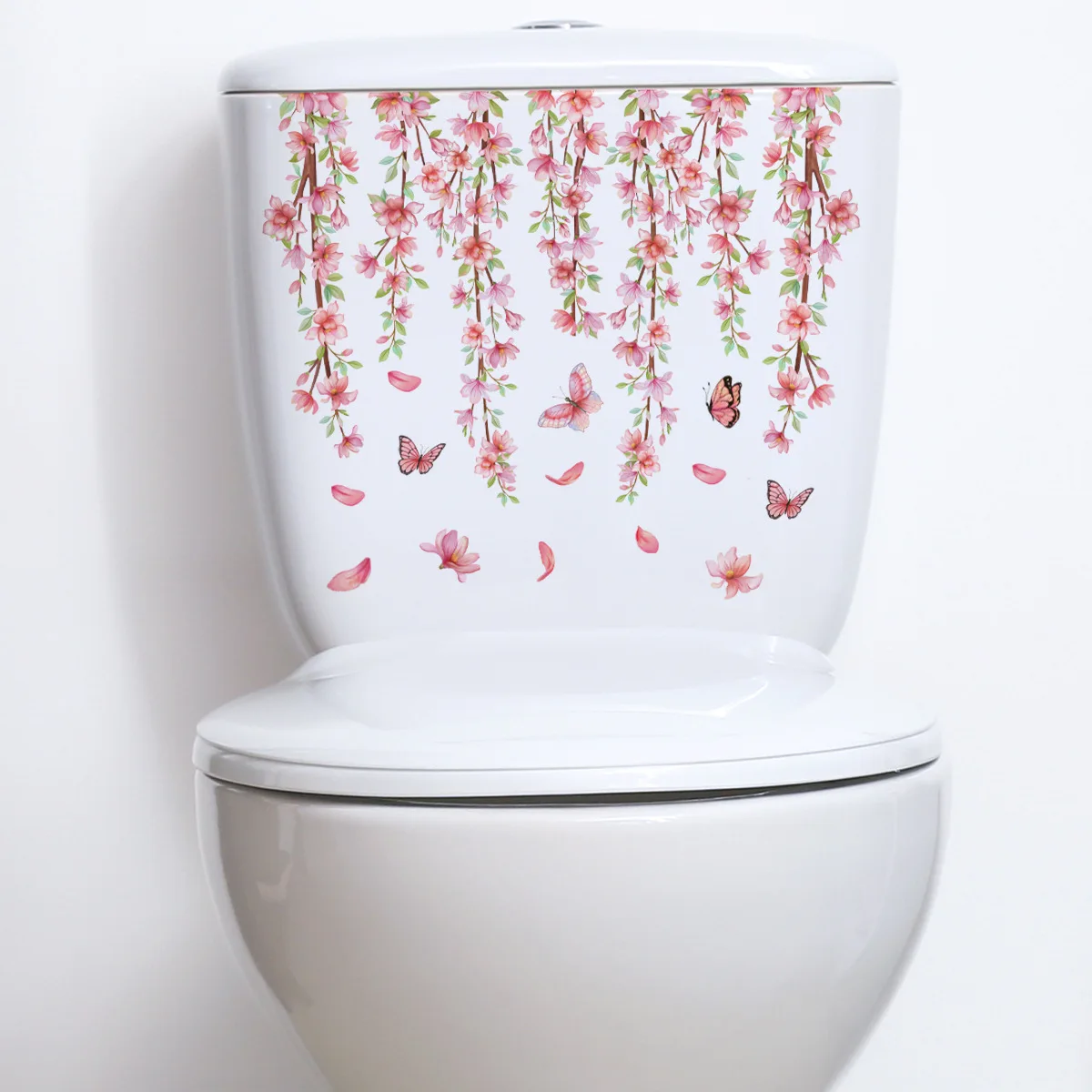 M21 Pflanzen Blumen Schmetterlinge Toiletten aufkleber Badezimmer Toiletten abdeckung Aufkleber Kühlschrank Wanda uf kleber WC für die Heim dekoration – Detail 7