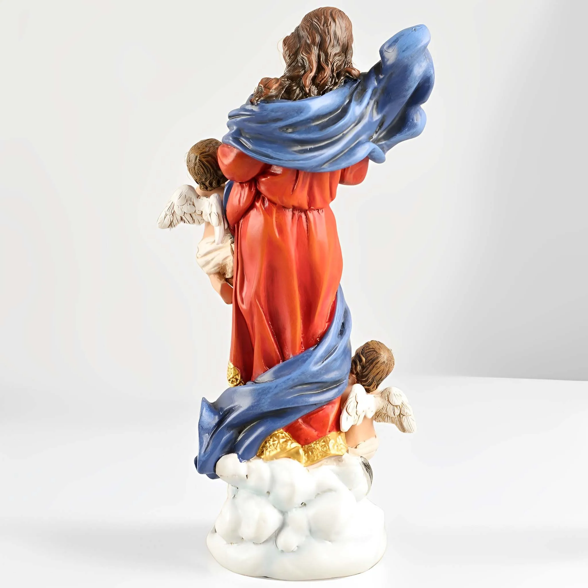 21CM Virgin Mary and Helped Knotted Angel Statue, Religious Angel Statue, Room Decoration