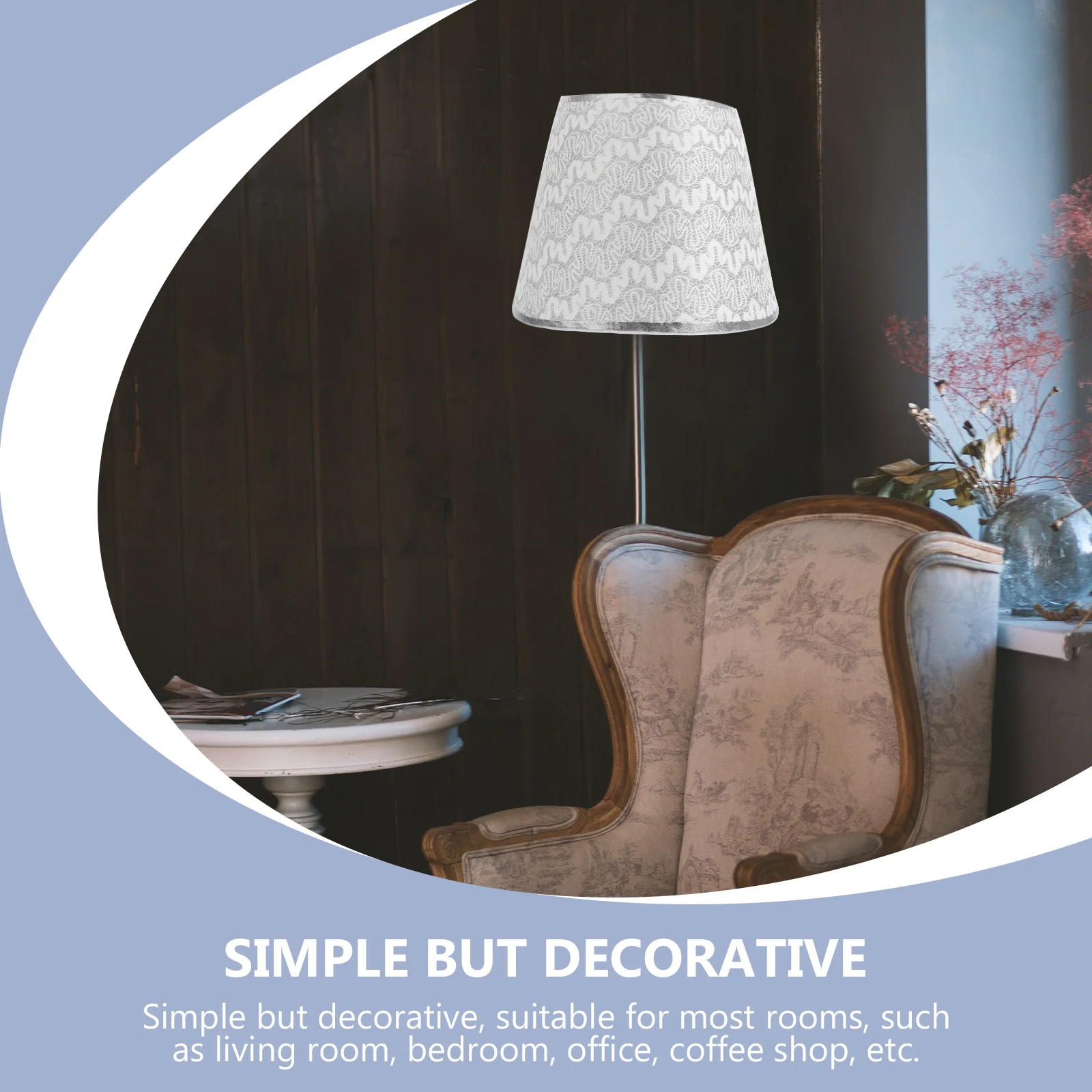 

1Pcs Lamp Shade Fabric Table Lamp Shade Durable Metal Bracket Rust Resistant Easy Installation Suitable for Living Room Bedroom