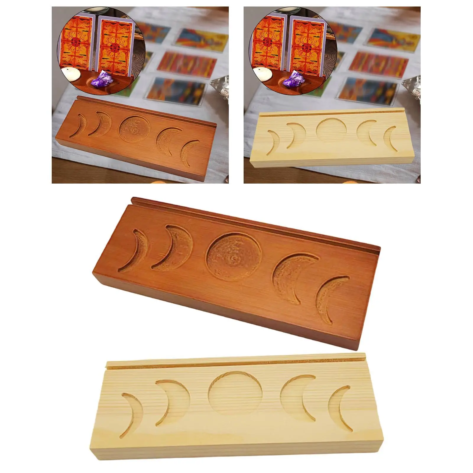 Wooden Tarot Reading Decorative Tray Divination Tools Tarot Accessories Tarot Card Holder Stand for Pagan Witch Divination Altar