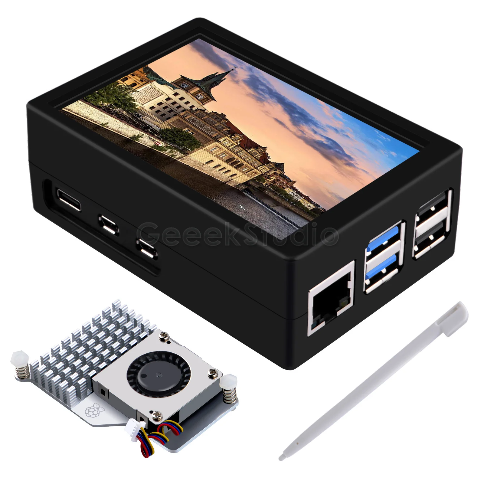 

3.5 Inch 480x320 Pixels Display with ABS case & Active Cooler Kit For Raspberry Pi 5