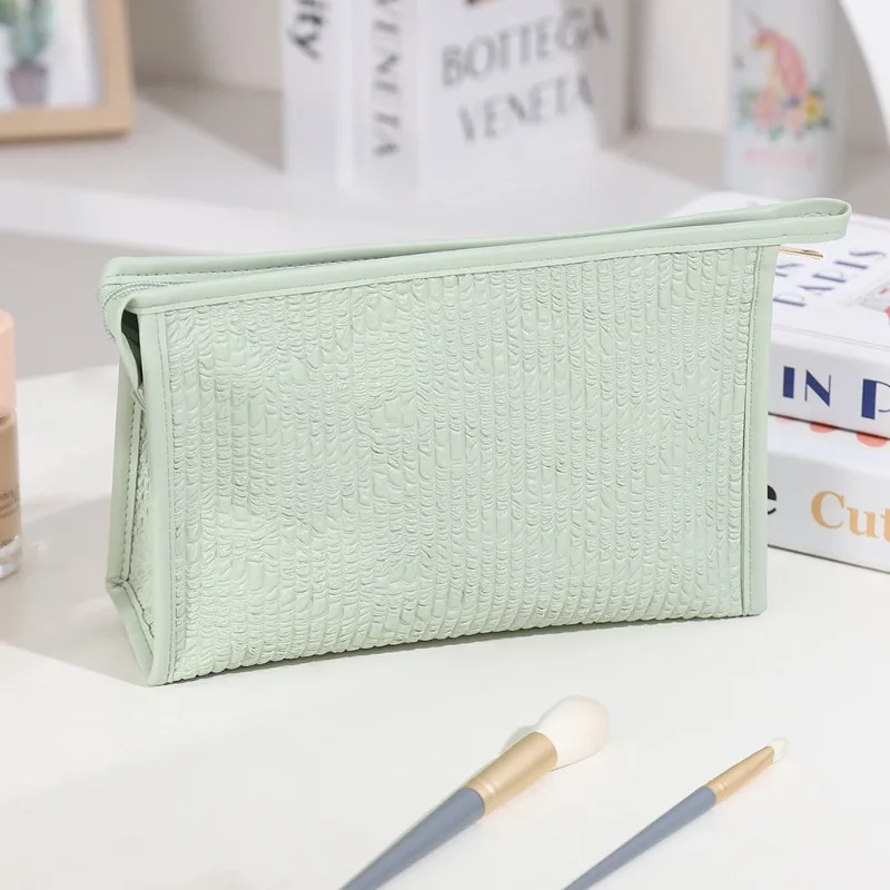 New Candy Color Briefcase Style Cosmetic Bag Portable Travel Wash Makeup Storage Organizer Bag for Daily Use