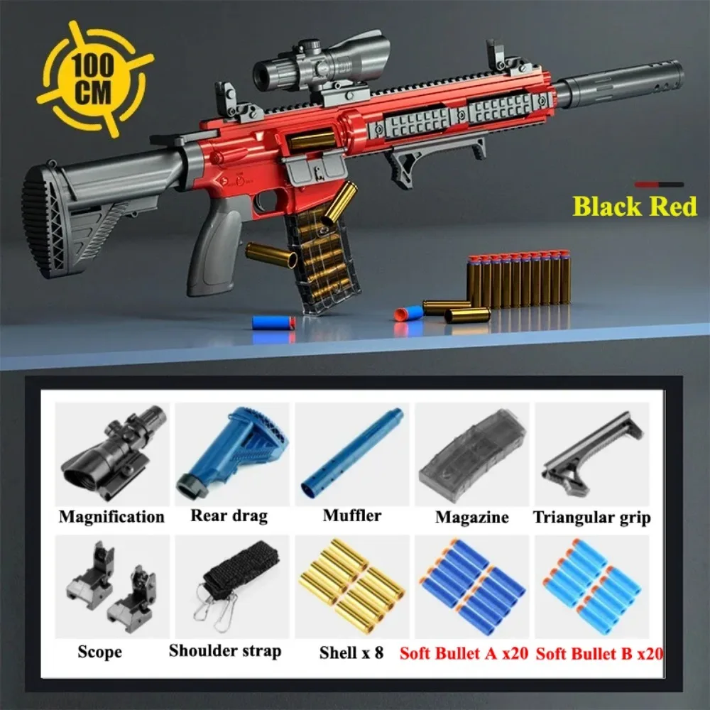 M416 Shell Gooien Zachte Kogel Speelgoedpistool Handmatig Geladen Geweer Machinepistool Model Kan worden ontslagen Outdoor Schieten Kerstcadeau