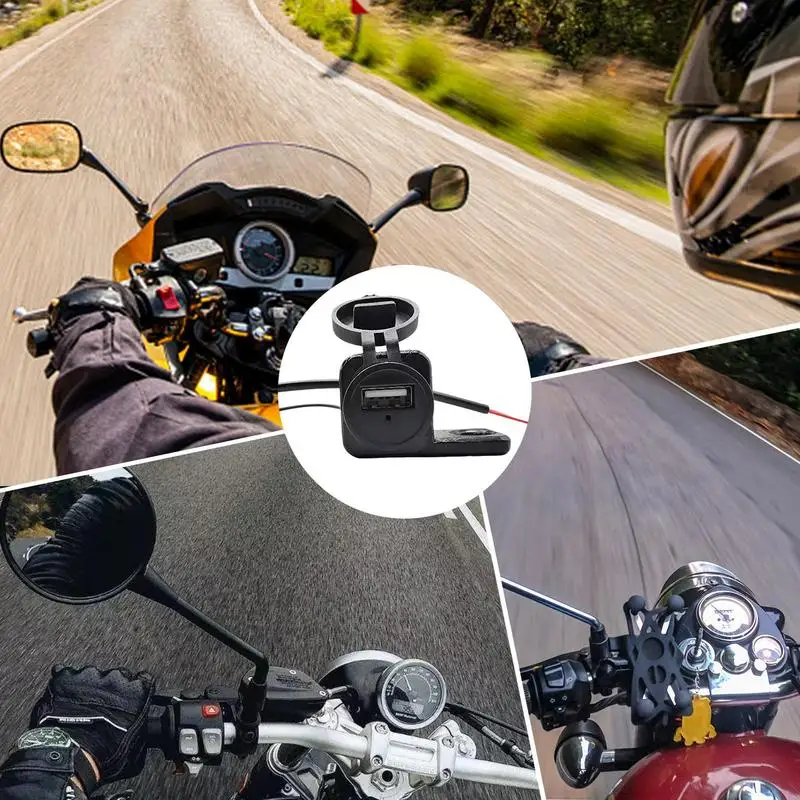 Motorcycle USB Port Motorcycle USB Adapter Motorcycle Power Outlet With Cover All-Purpose Power Outlet Adapter Motorcycle Cell